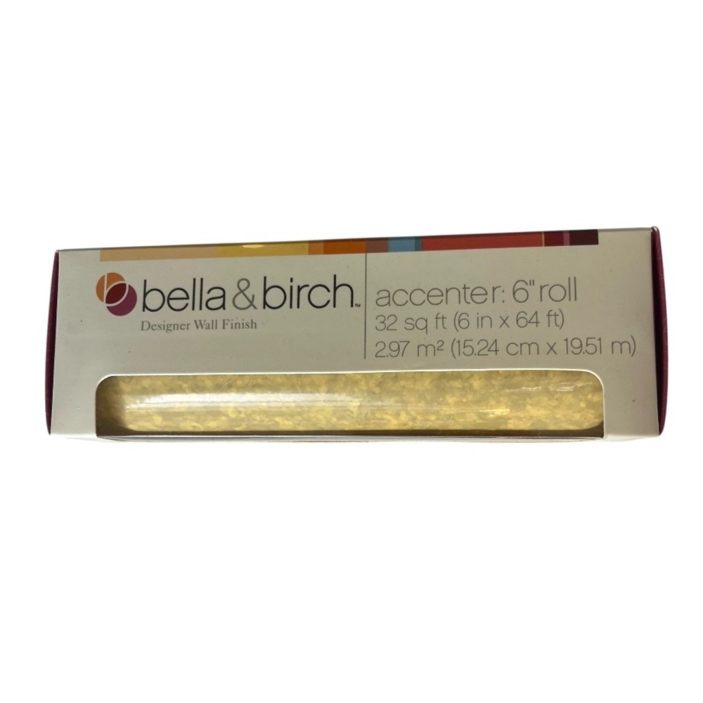 NEW Bella & Birch Designer Wall Trim Accenter 6" Roll 32 Sq Ft 0115 Lemon Mereng